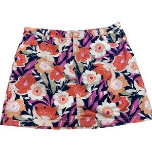 St. Johns Bay Womens Size 16 Floral Print Cotton Skort Sophie Flrl Pink